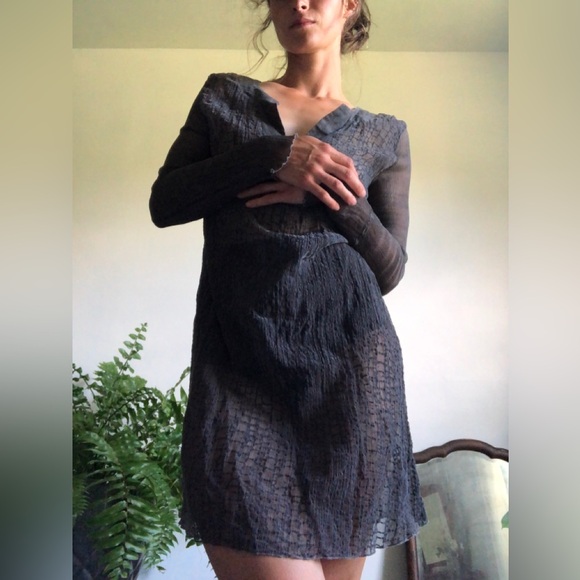 Sheer silk devore (burnout) dress - Picture 1 of 7